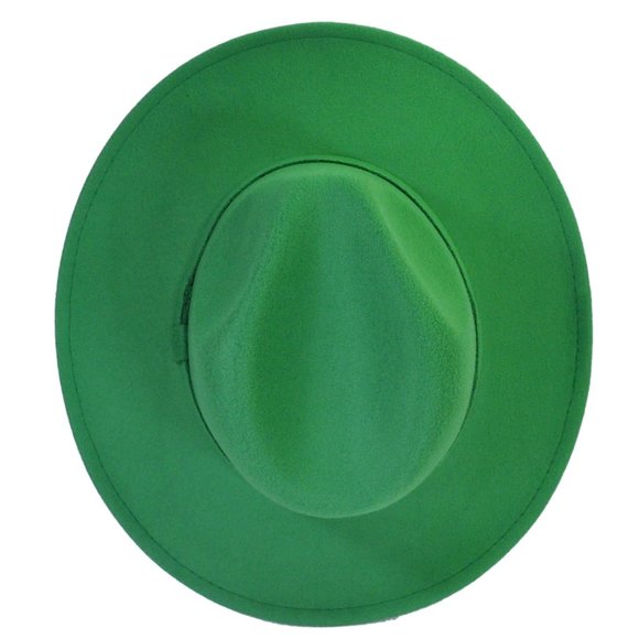 Accessories Lime Green Fedora Wide Brim Cotton Blend Felt Hat Poshmark